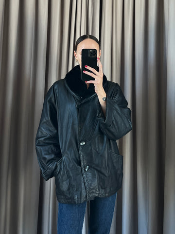 Montone vintage Shearling nero tg M