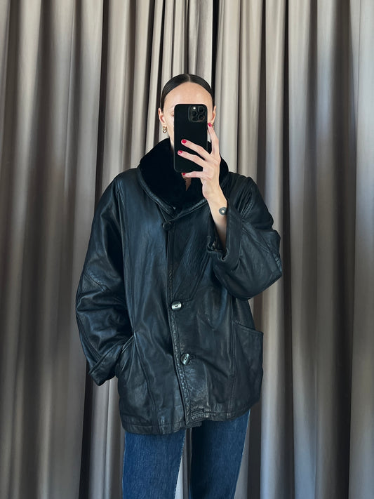 Montone vintage Shearling nero tg M