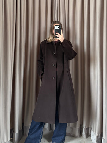 Cappotto vintage Piacenza lana marrone tg M