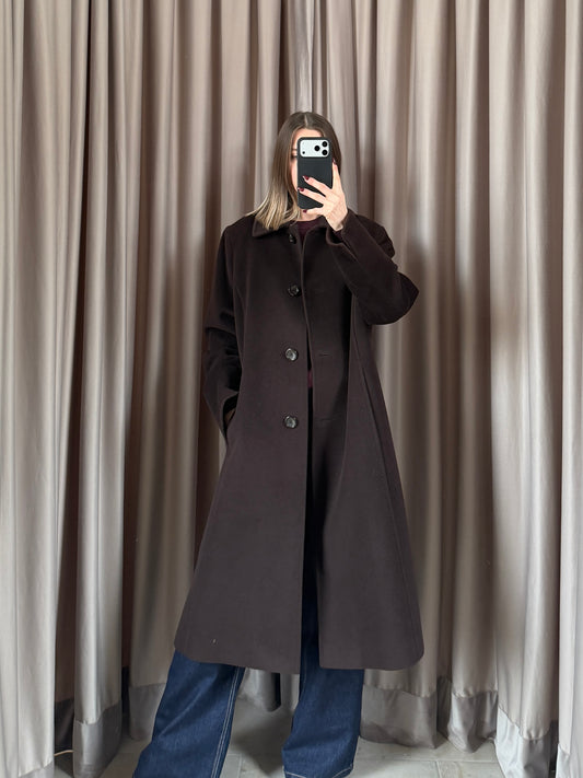 Cappotto vintage Piacenza lana marrone tg M