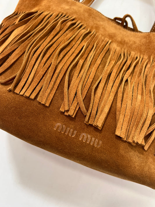 Borsa vintage Miu Miu frange scamosciata