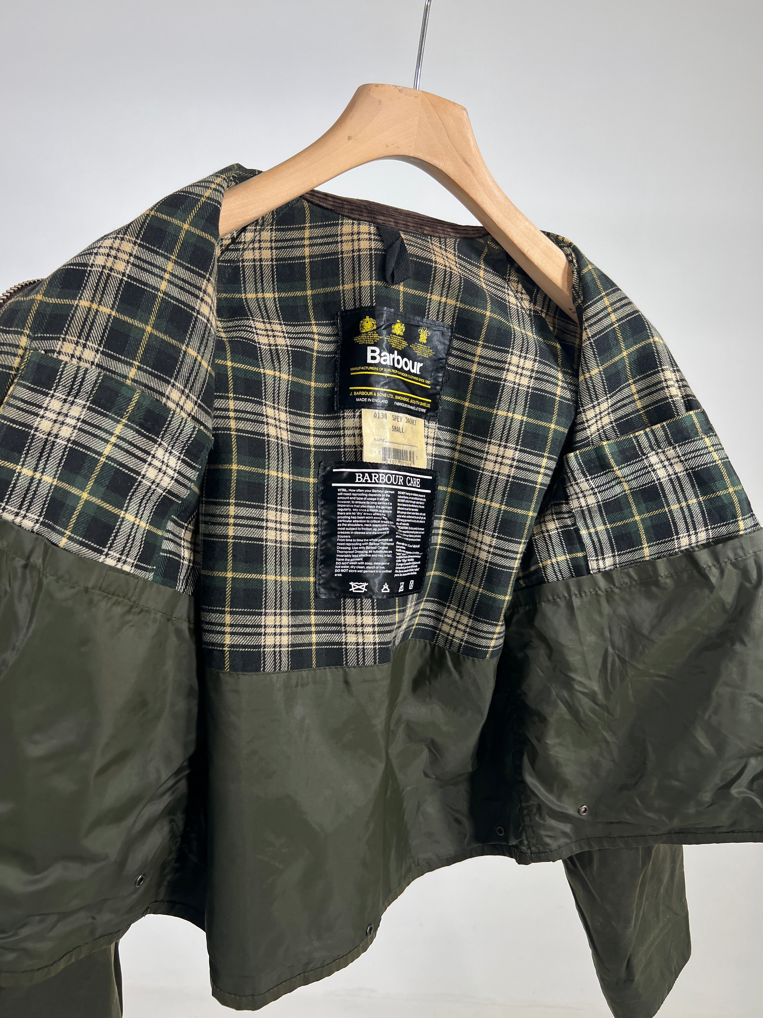 Giacca vintage Barbour Spey verde tg S