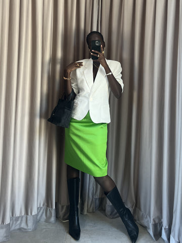 Gonna vintage YSL verde seta tg 42