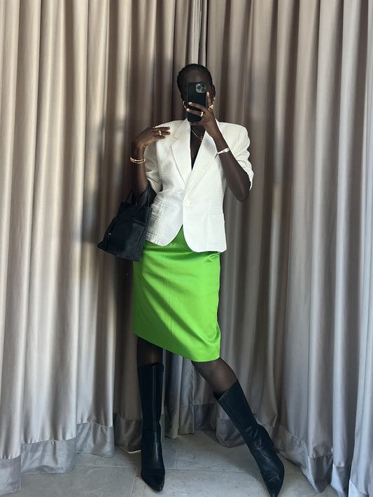 Gonna vintage YSL verde seta tg 42