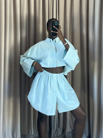 Coordinato vintage Ralph Lauren celeste tg M