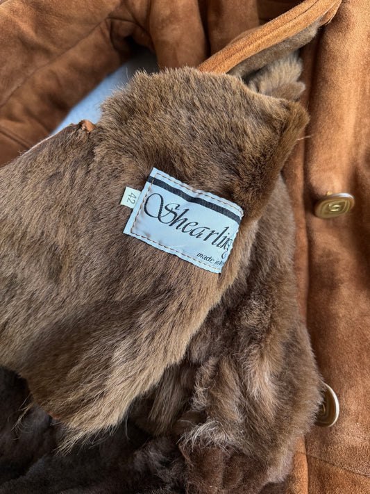 Montone vintage Shearling whisky cappuccio tg 42
