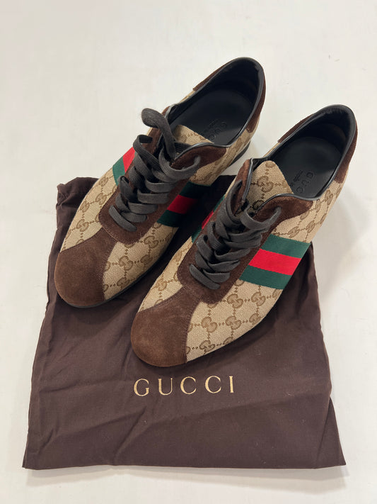 Scarpe vintage Gucci monogram con dust bag