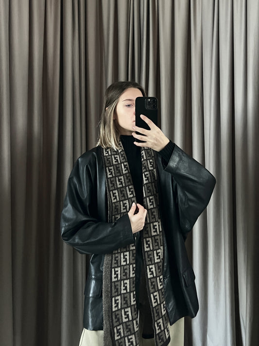 Sciarpa vintage Fendi lana/cashmere monogram