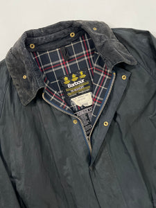 Giacca vintage Barbour Burghley blu tg L