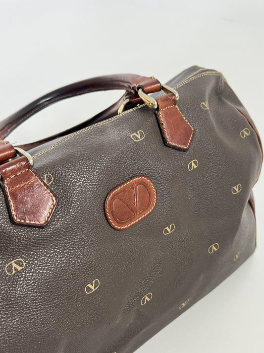 Borsa vintage Valentino pelle marrone monogram