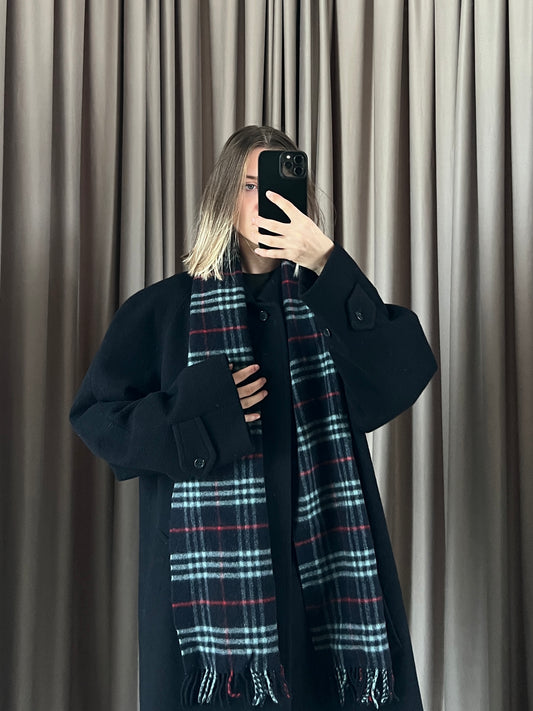 Sciarpa vintage Burberry tartan blu