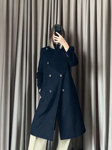Cappotto vintage Max Mara blu cashmere tg 42