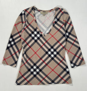 T-shirt vintage Burberry tartan tg XS