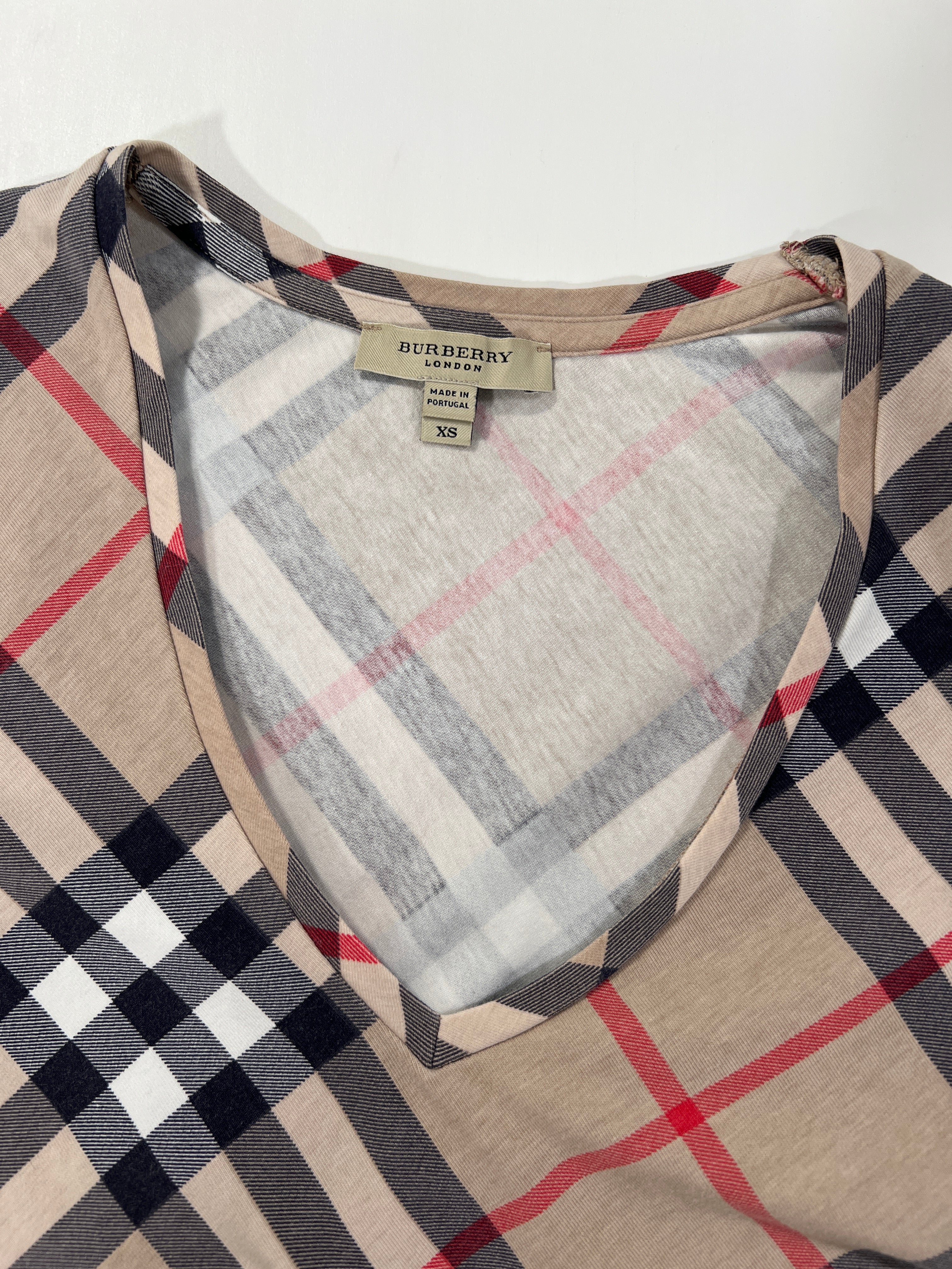 T-shirt vintage Burberry tartan tg XS