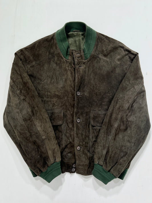 Giacca vintage YSL suede verde tg L