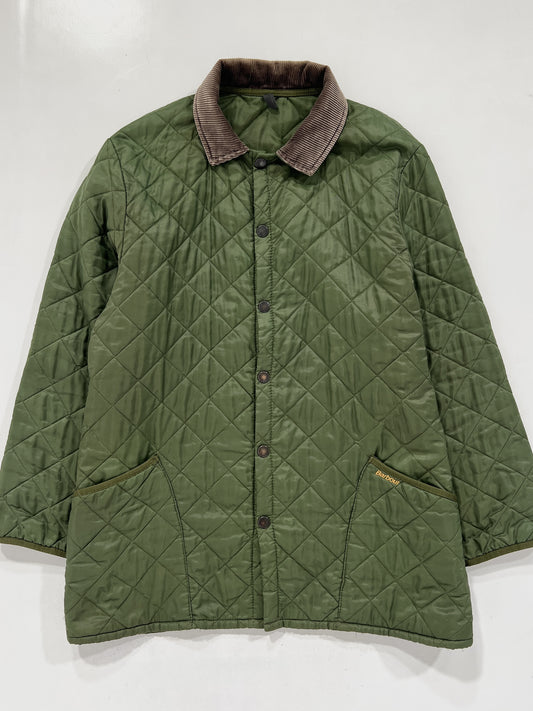 Giacca vintage Barbour in trapunta verde tg L