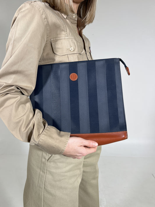 Borsa pochette vintage Fendi blu