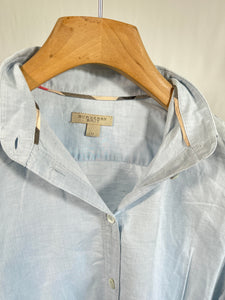 Camicia vintage Burberry lino celeste tg M