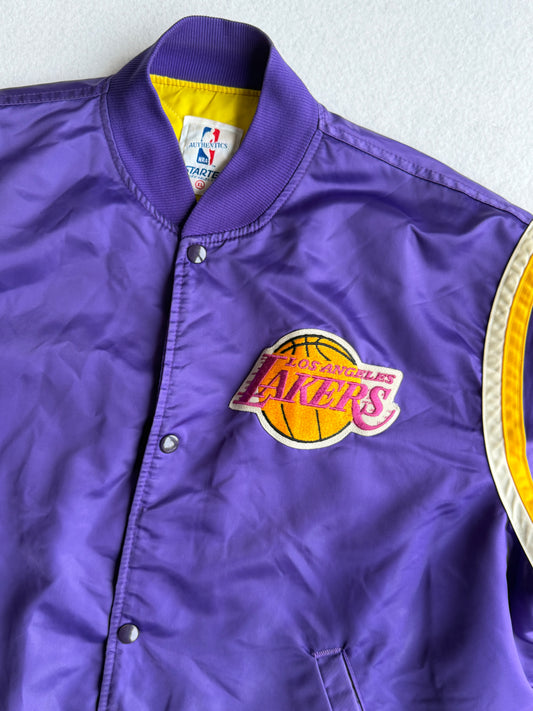 Giacca vintage dei Lakers Bomber in raso viola NBA tg XL