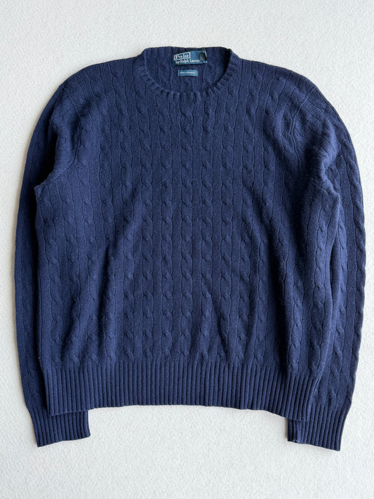 Maglia vintage Ralph Lauren treccia cashmere tg XL