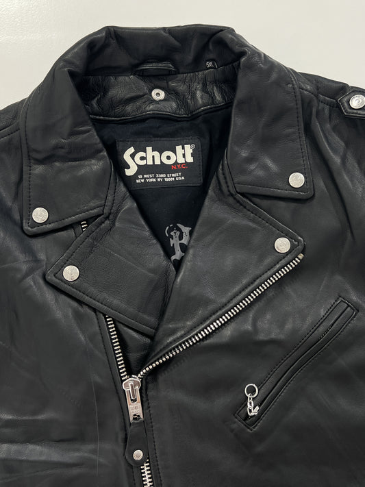 Giacca vintage Schott in pelle nero tg XL ++