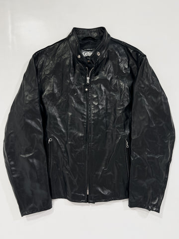 Giacca vintage Schott in pelle nero tg XL +