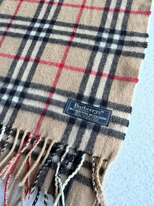 Sciarpa vintage Burberry lana/cashmere tartan