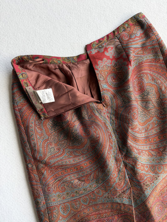 Gonna vintage Etro 100% seta fantasia tg 46