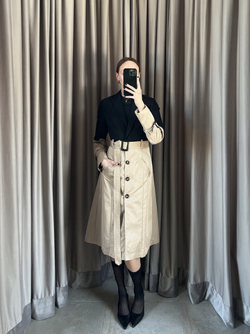 Trench vintage Burberry beige/nero tg S