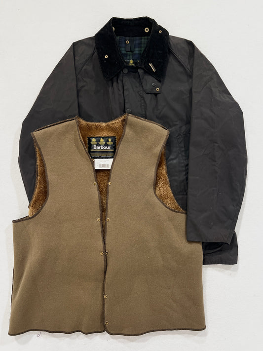 Giacca vintage Barbour Bedale antracite con interno tg L