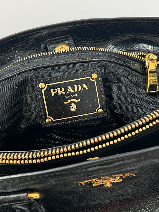 Borsa vintage Prada pelle nero con tracolla