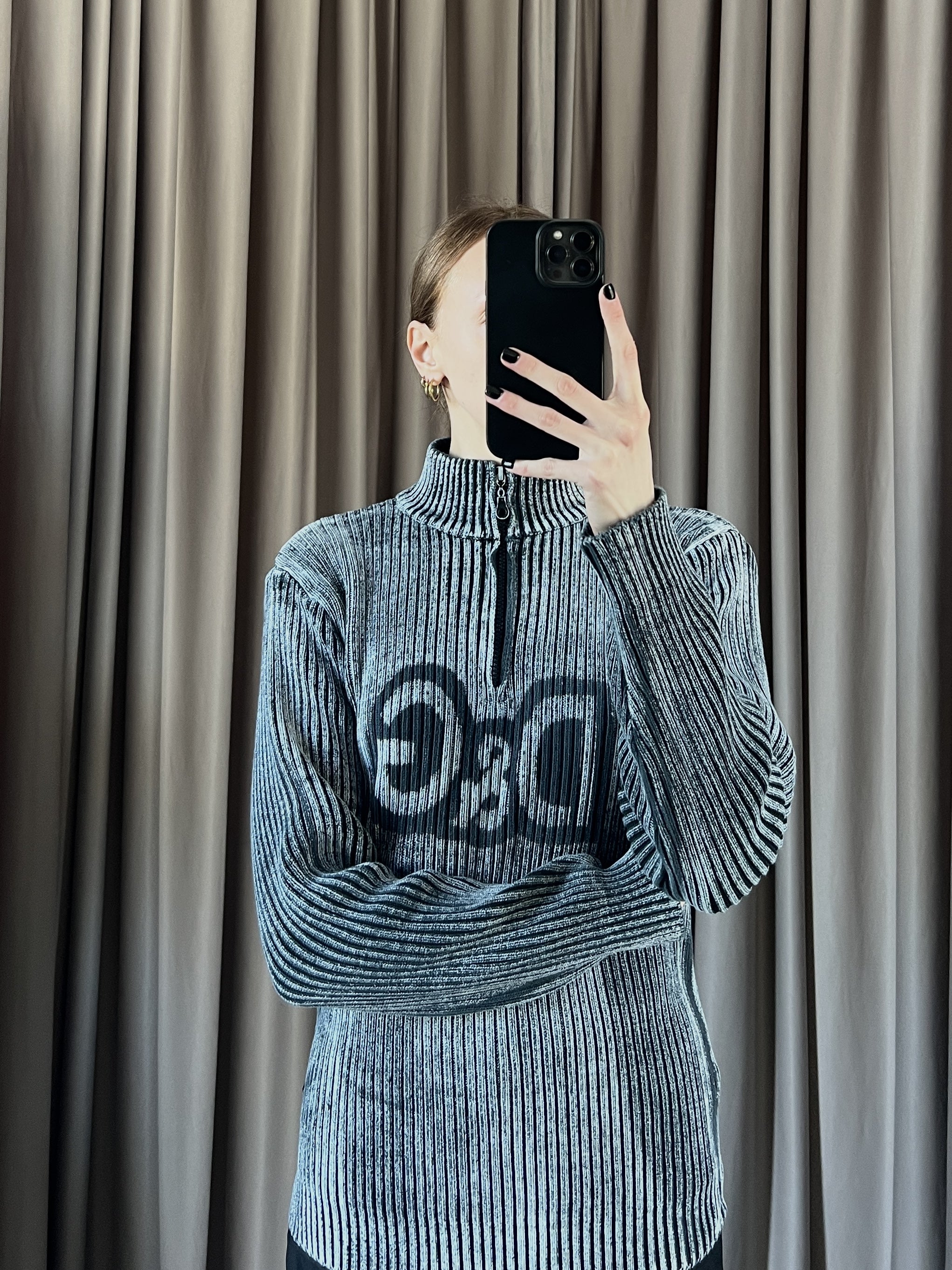 ビンテージ D&amp;G ボーダー ニット ストライプ DOLCE&amp;GABBANA DOLCE&GABBANA(ドルチェ&ガッバーナドルガバ) back plate border knit