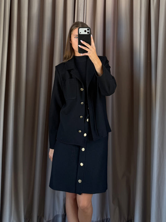 Tailleur vintage Yves Saint Laurent lana nero tg S/M