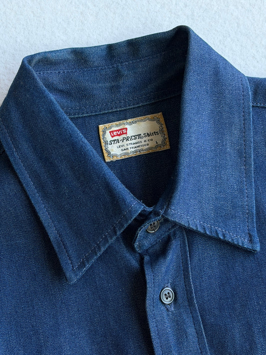 Camicia vintage Levi's Sta-Prest denim blu tg L