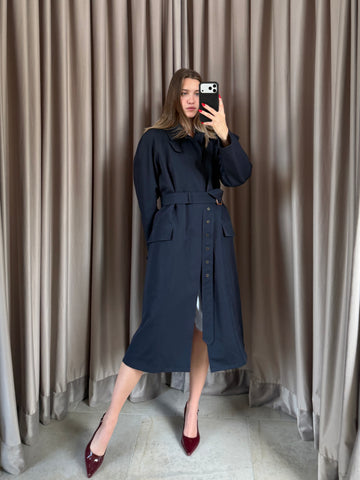 Trench vintage Ralph Lauren con interno blu tg M/L