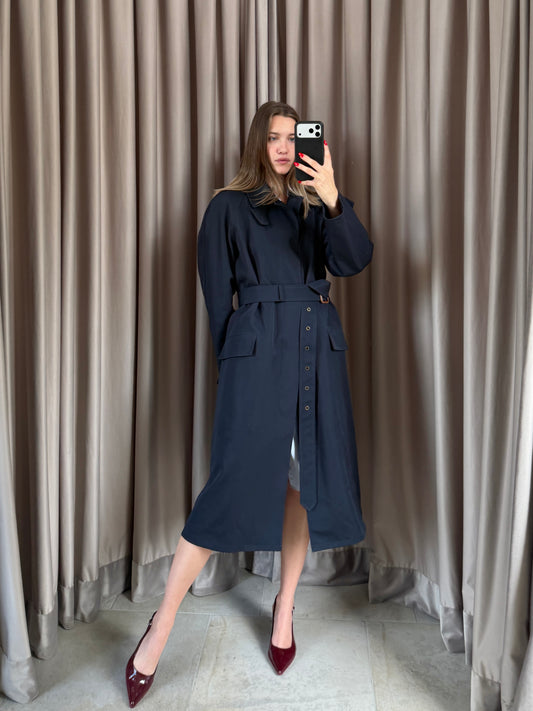 Trench vintage Ralph Lauren con interno blu tg M/L
