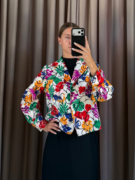 Blazer corta vintage Yves Saint Laurent fantasia tg S