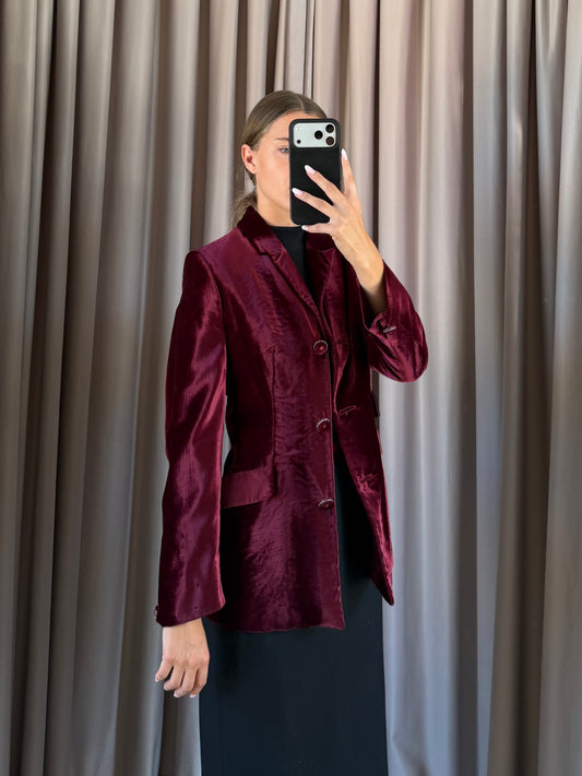 Blazer vintage Versace velluto bordeaux tg 40
