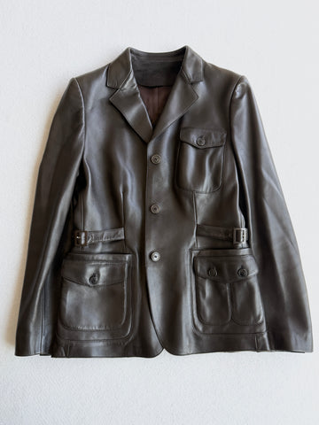 Giacca vintage Brioni pelle tg 46