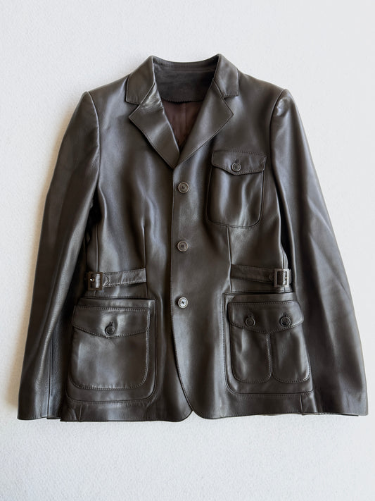 Giacca vintage Brioni pelle tg 46