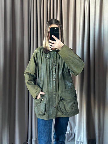 Giacca vintage Barbour Bedale verde tg S/M