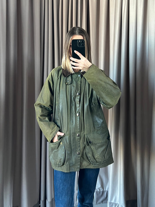 Giacca vintage Barbour Bedale verde tg S/M