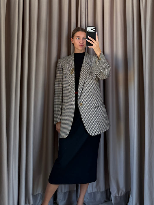 Blazer vintage Christian Dior lana/seta quadri tg 50