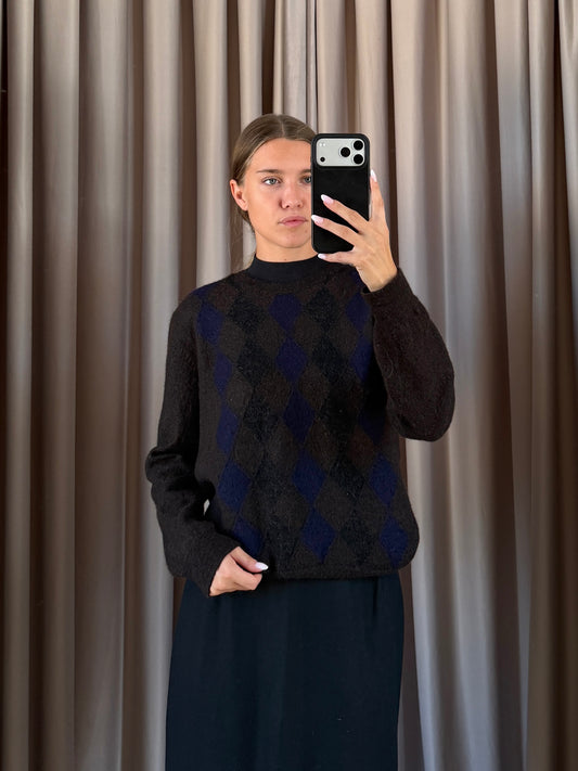 Maglia vintage Prada fantasia rombi lana alpaca tg S/M