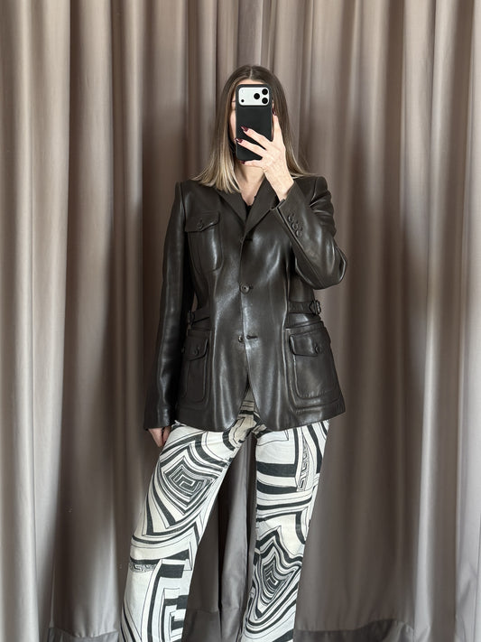 Giacca vintage Brioni pelle tg 46