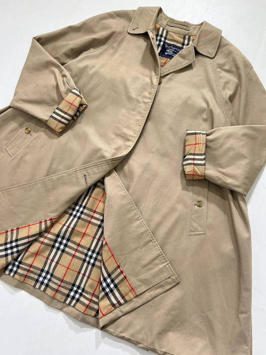 Trench vintage Burberry biscotto tartan tg M