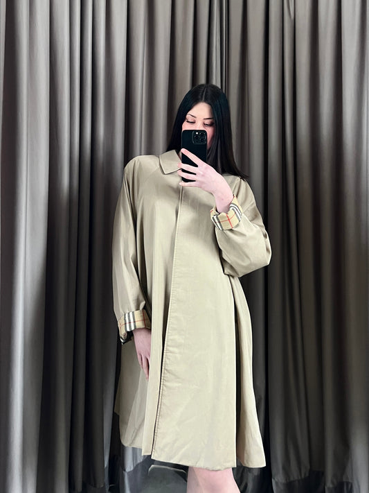 Trench vintage Burberry biscotto tartan tg M