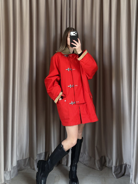 Cappotto vintage Fay 4 ganci rosso con interno tg M