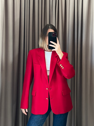 Blazer vintage Burberry rosso lana tg M