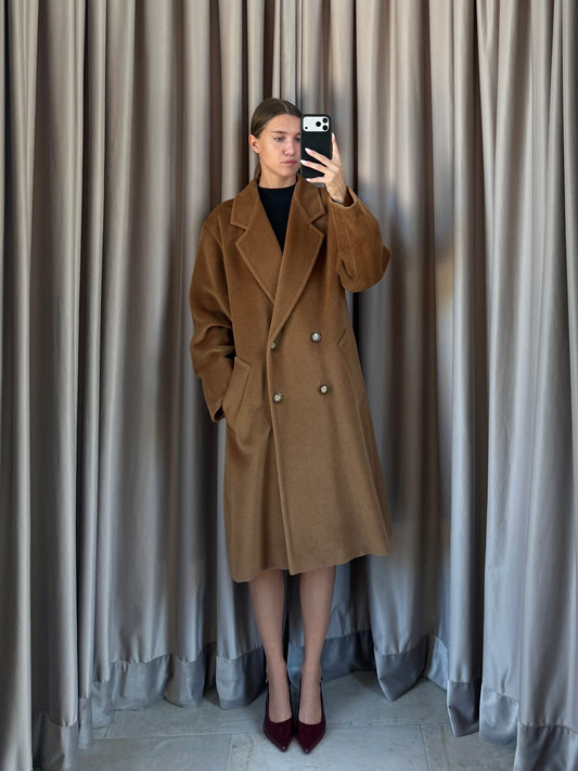 Cappotto vintage Max Mara cammello doppiopetto tg 40